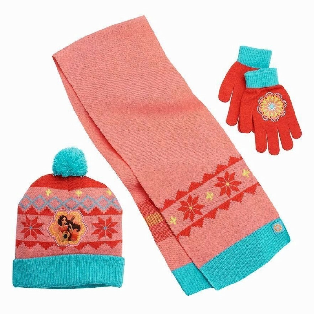 Girls Hat Scarf set Disneys Elena Avalor Fairisle size 4-16 NEW